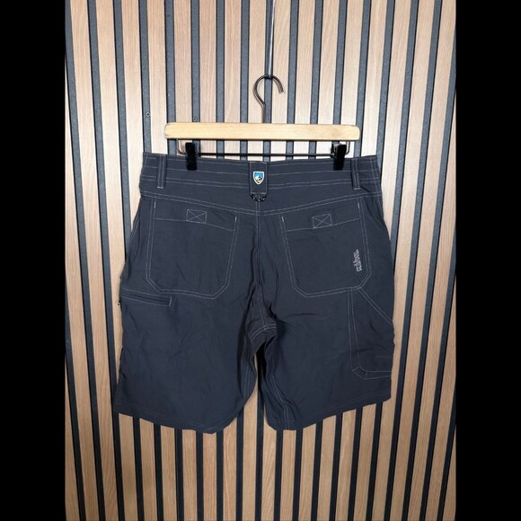 Kuhl Hiking eShorts 34 Mens Gray Nylon Stretch White Stitching 9" Inseam - Picture 2 of 7